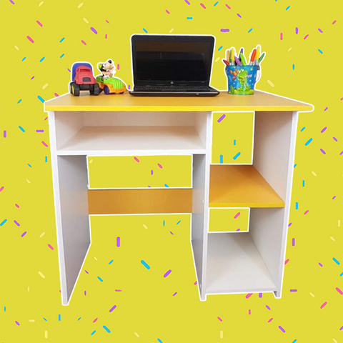 Escritorio Infantil Amarillo – Armado y Listo para Usar
