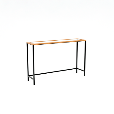 Mesa de Arrimo en Roble Natural y Vidrio