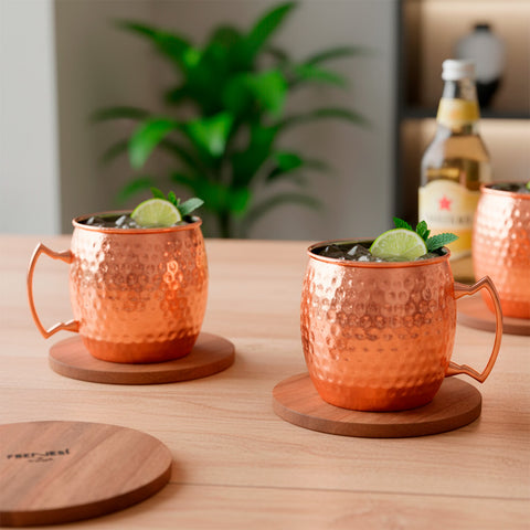 Set de 4 Posavasos Gourmet - Madera Noble Recuperada